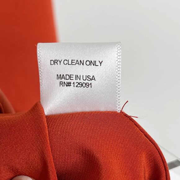 New Prabal Gurung Silk VNeck Asymmetrical Tank Top with Tie Ups Rust Orange 4 - Picture 10 of 12